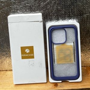 Miracase Glass Case Compatible iPhone 13 Pro Case 2 Lens Protector Purple